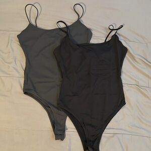 Zara Set of Cami Bodysuits Black/Grey
